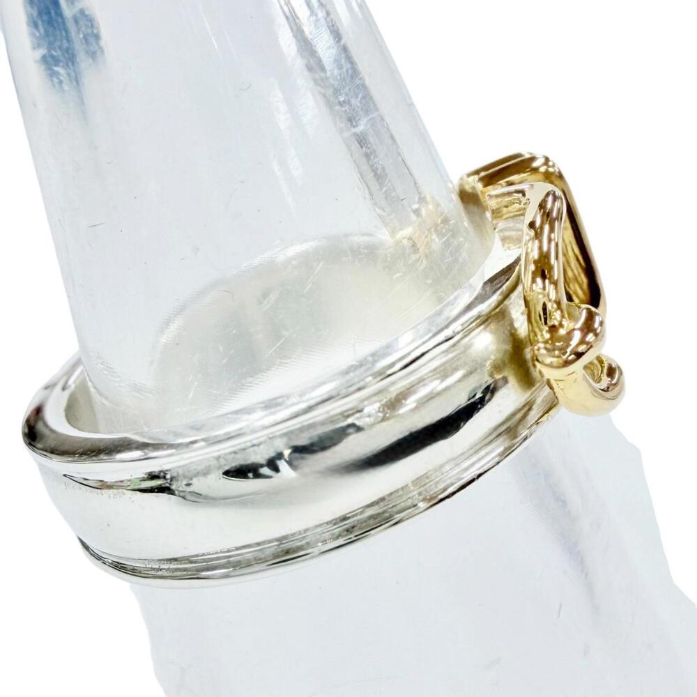 HERMES Ceinture Ring, 925/750 Combination, Silver/Gold, Weight 5.7g, Women's. - Picture 4 of 9